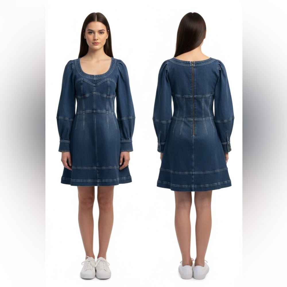 JONATHAN SIMKHAI LONG SLEEVE DENIM DRESS
